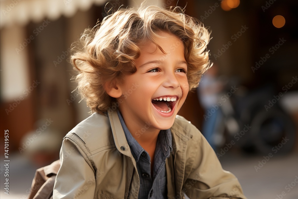 Euphoric teenager bursting into cheerful laughter, radiating infectious joy and genuine happiness Euphoric teenager bursting into cheerful laughter, radiating infectious joy and genuine happiness