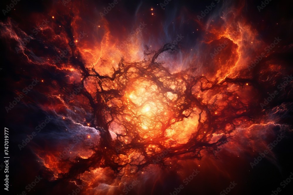 Holographic solar flare in cosmic fireworks display Holographic solar flare in cosmic fireworks display