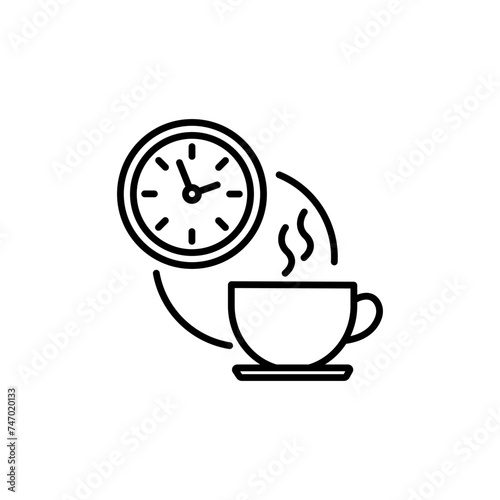 Take a break black line icon. To have a short rest period in one s work or studies, other activities. Pictogram for web page, mobile app, promo.