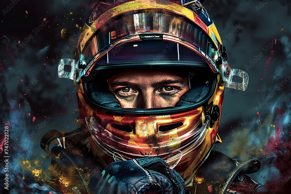 portrait of a biker in helmet portrait of a biker in helmet
