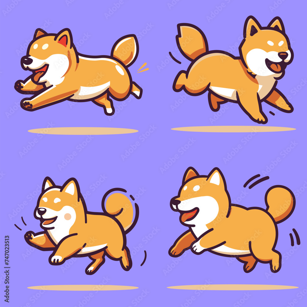 Cute yellow dog Vector Cartoon Icon Illustration. Flat Isolated Animal Nature