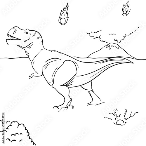 Tyrannosaurus Rex T-Rex Line Art