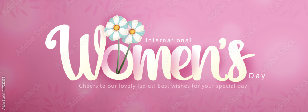 8th March,International Women's Day Flyer for Women's Day with the decor of flowers.