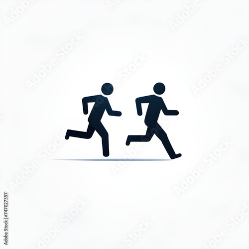 simple run play people reaction moves simple icon white background © ArtisticVisions