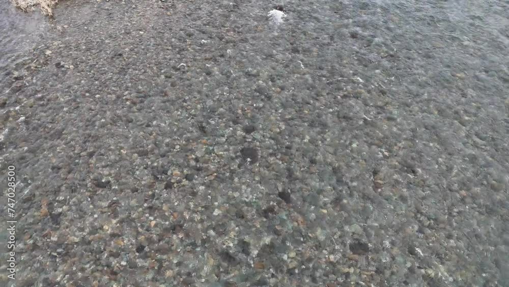 川の水の流れ スロー 浅瀬 空撮 川の水の流れ スロー 浅瀬 空撮