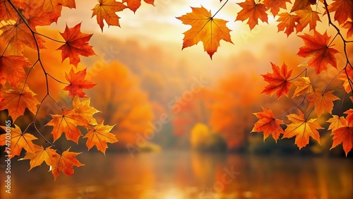 autumn background. bright colorful leaves of a red  orange and yellow colors colorful background with autumn maple leaves.