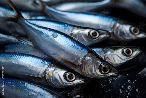Close-up Showcasing Freshly Caught Anchovies Ready for Culinary Use