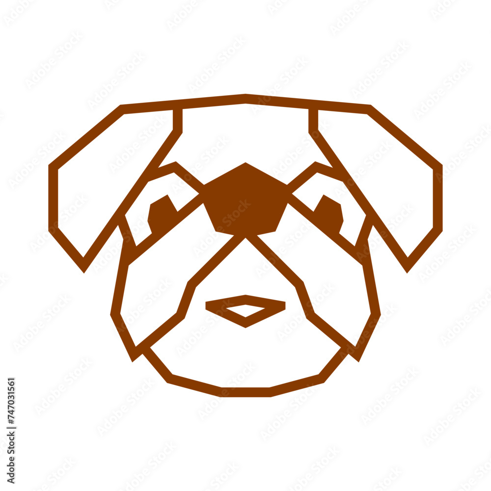 Origami Dog Head Vector Logo Design Template Origami Dog Head Vector Logo Design Template