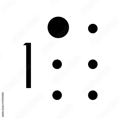 one Braille solid icon