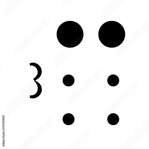 three Braille solid icon