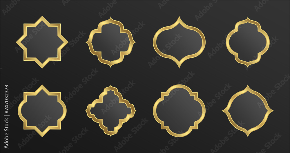 Islamic Frame Set - Luxury Gold - Editable Vector : Suitable for Islamic Theme and Other Graphic Related Assets. Islamic Frame Set - Luxury Gold - Editable Vector : Suitable for Islamic Theme and Other Graphic Related Assets.