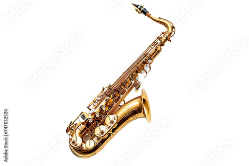 Soulful Saxophone Serenade on Transparent Background.