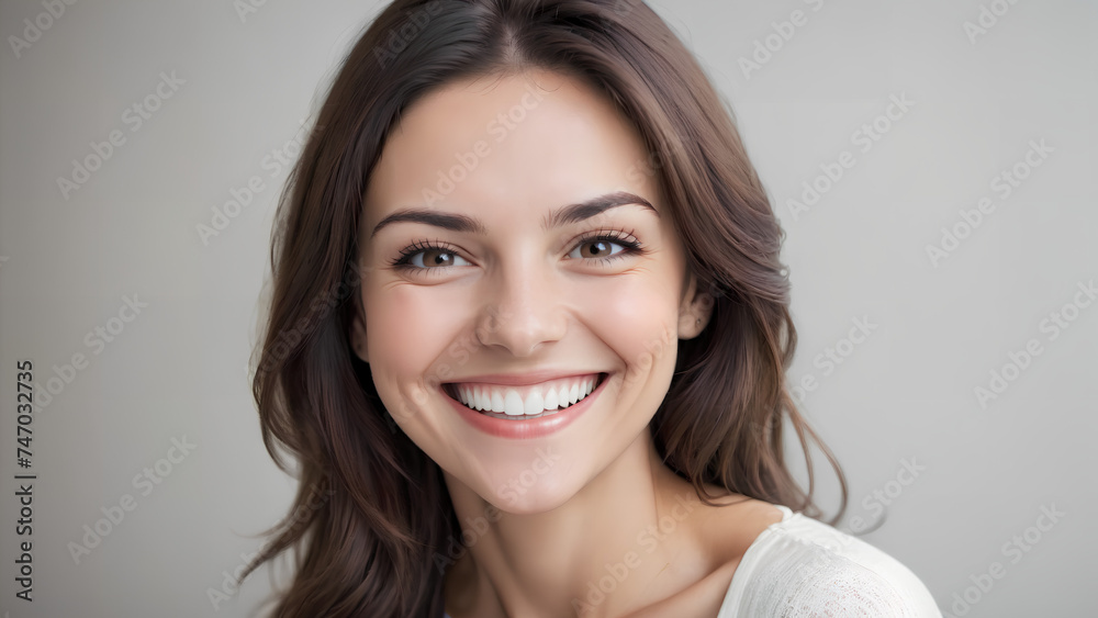 Big bright white smile with a beautiful woman happy cheerful positive expression Big bright white smile with a beautiful woman happy cheerful positive expression
