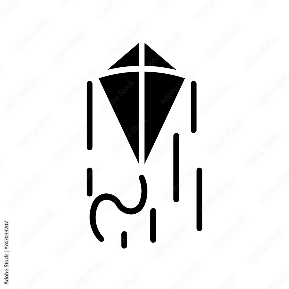 high flying kite solid icon
