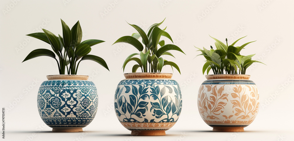 Ornamental plant pot mockup with an intricate design, perfect for detailed corporate branding and artistic messages Ornamental plant pot mockup with an intricate design, perfect for detailed corporate branding and artistic messages