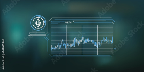 Abstract infographics about the stability of the Ethereum price.