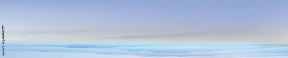 Horizontal header, minimal and vibrant sea design. Abstract nature. Watercolor textured vector banner. 