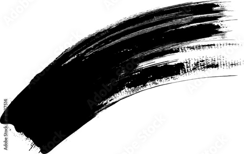 vector black line, grunge brush strokes ink paint isolated on white background