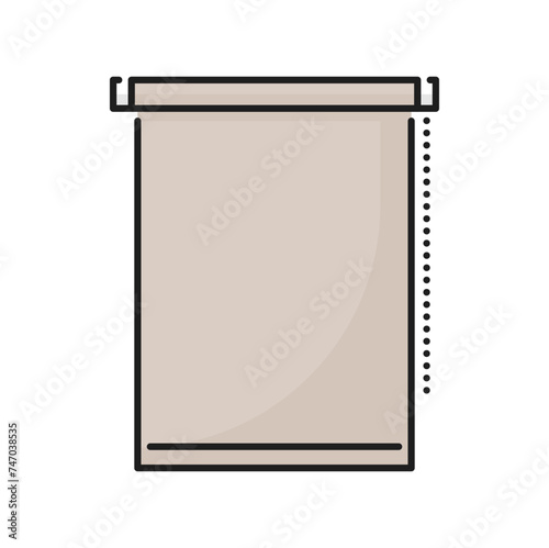 Jalousie roller blind isolated outline icon. Vector window louver, vertical jalousie light protection. Plastic or metal curtain for office or home interior
