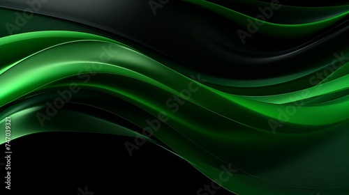 a green wave on a black background