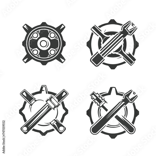 Monocrhome car parts vector 
