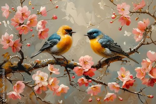 bird on a branch background © A