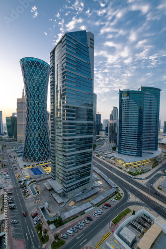 Doha Corniche in West Bay. The Doha Corniche is a popular location with remarkable modern architecture.