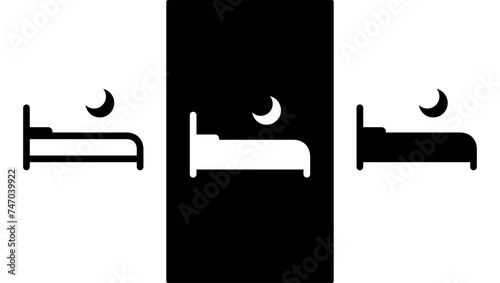 bed icon vector illustration. restroom in hotel, hospital, apartment, clinic etc. comfortable bed for sound sleep. vector or flat icon illustration.