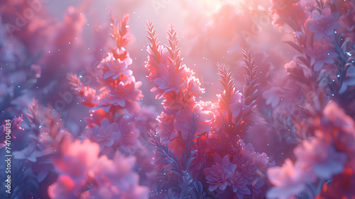 beautiful fantasy flowers with natural background