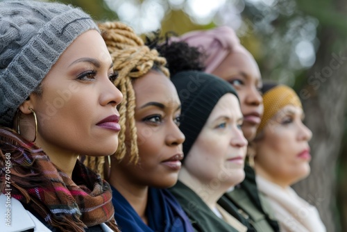 Group of Women Standing in Solidarity. Generative AI