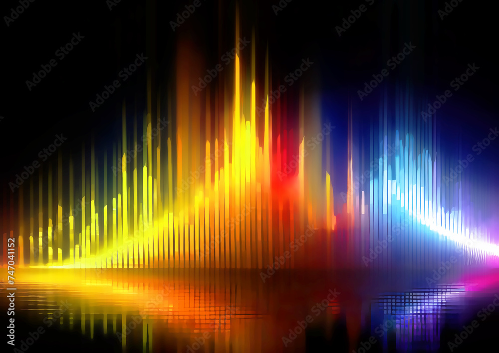 虹色に煌く抽象的な光の波