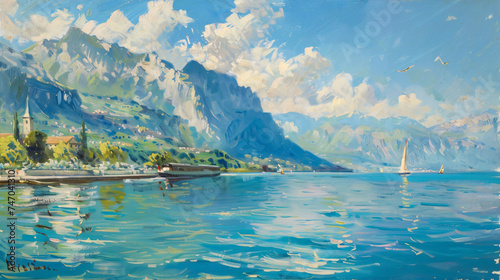 Summer landscape from town of Vevey. © Layana