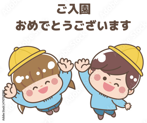 スモックを着て入園した子どもたち