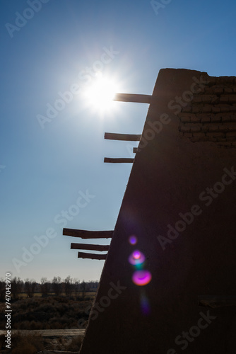 Ayaz-Kala, antient city of Khorezm, details, Khiva, Uzbekistan photo