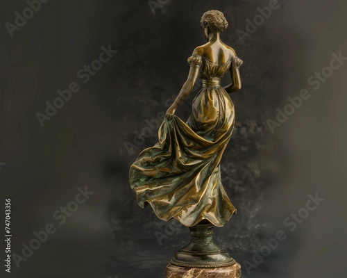 Antique bronze sculptures, frozen moments from the past, elegance preserved