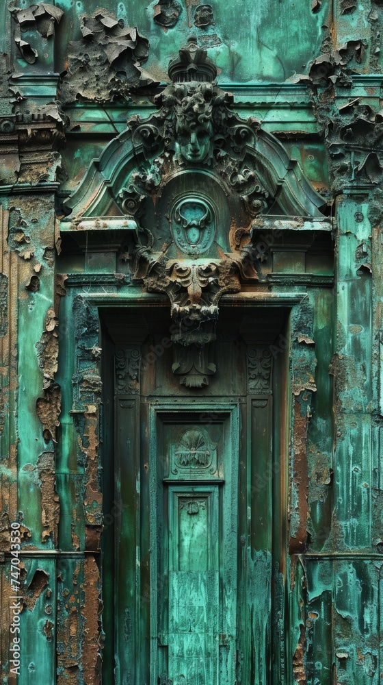 Architectural bronze, ancient structures adorned with the green patina of time