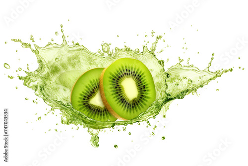 Kiwi in splash isolated on transparent background Remove png  Clipping Path  pen tool