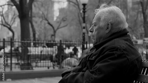 Thoughtful Old Man: Sadness and Despair in Aging, Contemplating the Future"