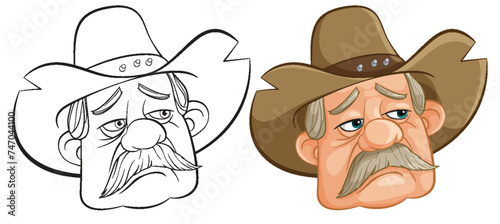 Vector illustration of a cartoon cowboy character