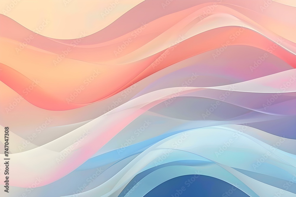 Fototapeta premium A Serene Display of Colorful Abstract Waves