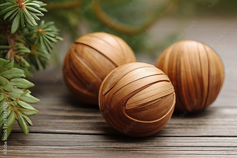 Fototapeta premium Cedar balls for moth protection