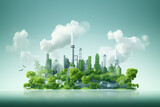 Green industry eco power for sustainable energy saving environmental friendly low carbon footprint.