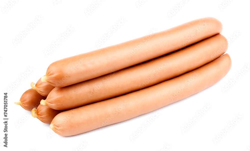 Sausage isolated on the white background. Sausage for hot dog Sausage isolated on the white background. Sausage for hot dog