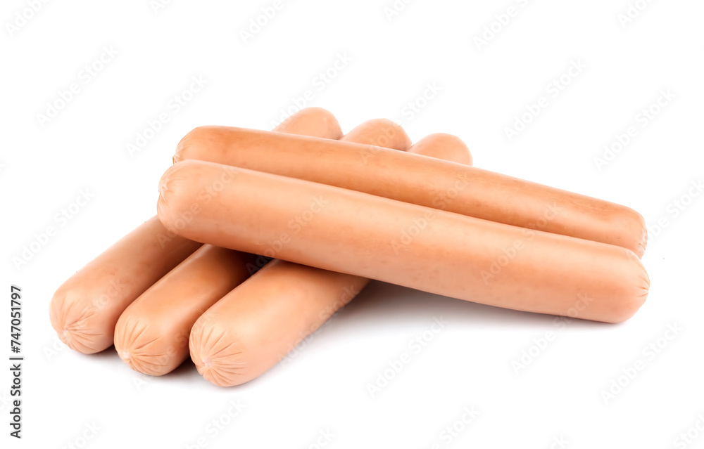 Sausage isolated on the white background. Sausage for hot dog Sausage isolated on the white background. Sausage for hot dog