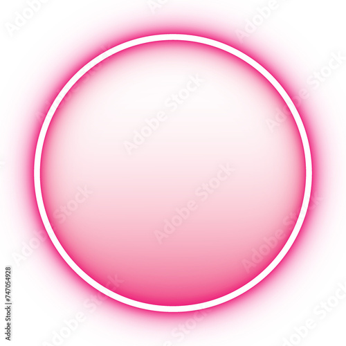 neon pink circle frame with gradient fill icon for decoration, photo frames, festival decoration, party 