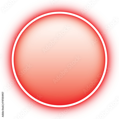 neon red circle frame with gradient fill icon for decoration, photo frames , festival decoration, party 