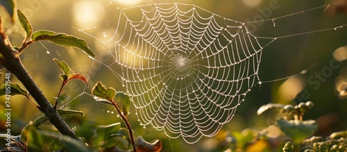 Enchanting Spider Web Weaves Through Majestic Tree Branches - Nature's Intricate Design