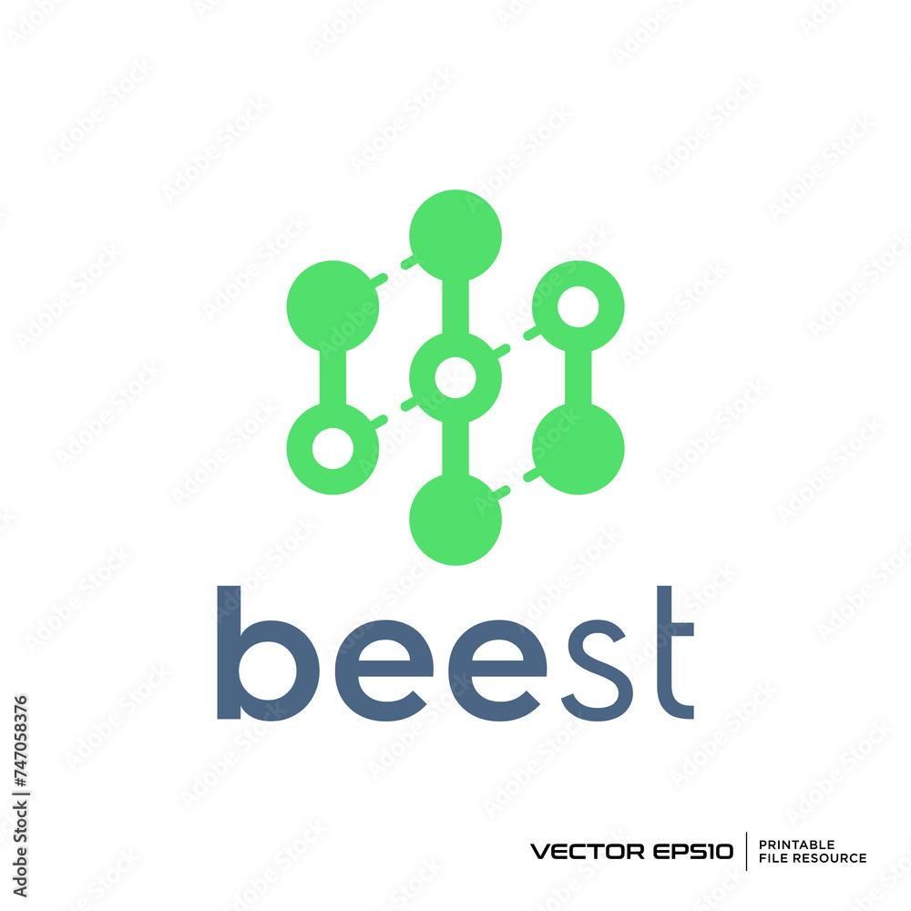Abstract hexagon technology logo vector illustration