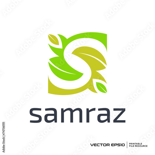 Letter S environmental logo vector illustration