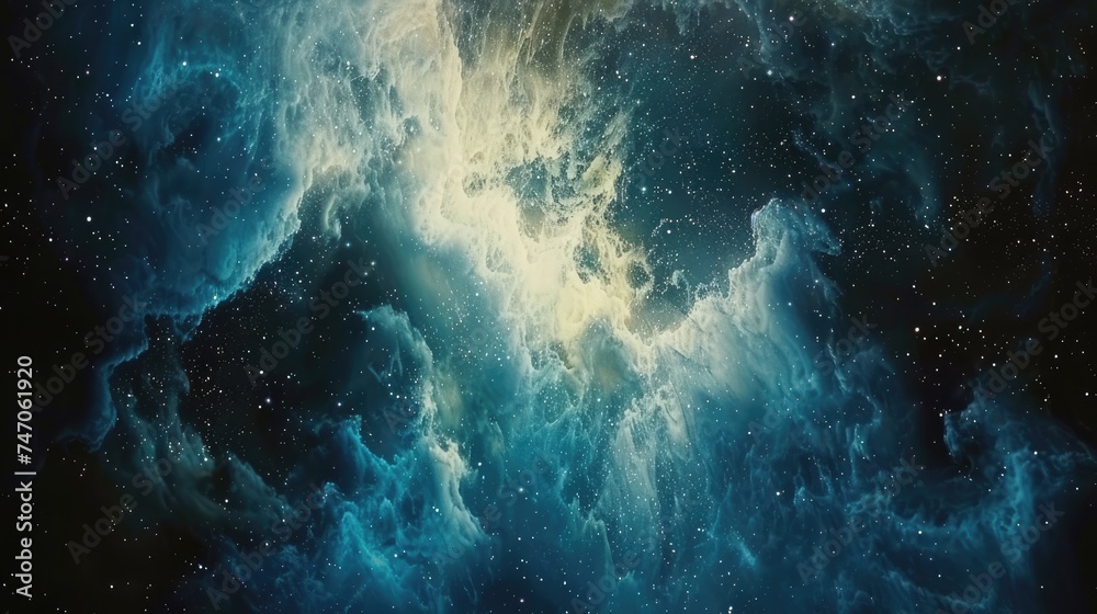 Fototapeta premium Cosmic Odyssey: Journey through Abstract Nebula Background